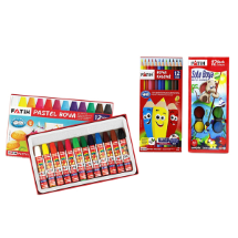 Fatih Kuru Boya 12 Renk Tam Boy + Sulu Boya 12 Renk + Pastel Boya 12 Renk Boya Setleri