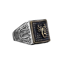 Rachon Silver 925k Zirkon Erkek Yüzüğü