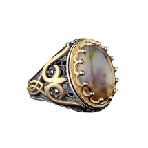 Rachon Silver 925k Yemen Akik  Erkek Yüzüğü