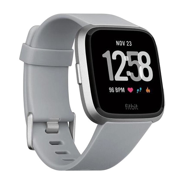 fitbit versa silver with white band