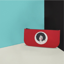 KeçeLove Afro Saçlı Kadın Desenli Cüzdan