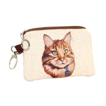 Farilya Tasarım FR1023 Kedi Baskılı Keten Cüzdan