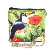 Farilya Tasarım FR0419 Tukan Baskılı Kare Zincirli Çanta