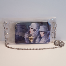 Farilya Tasarım FR073 Gri Kürklü Kadın Baskılı Şeffaf Çanta