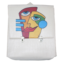 Farilya Tasarım FR093 Surat Baskılı Beyaz Keçe Sırt Çantası