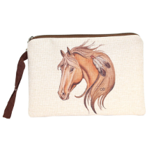 Farilya Tasarım FR0626 At Baskılı Keten Clutch