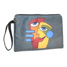 Farilya Tasarım FR0614 Renkli Surat Baskılı Clutch