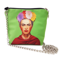 Farilya Tasarım FR0420 Frida Baskılı Yeşil Kare Zincirli Çanta