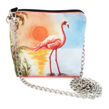 Farilya Tasarım FR0421 Flamingo Baskılı Kare Zincirli Çanta