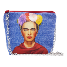 Farilya Tasarım FR0413 Frida Baskılı Kot Kare Zincirli Çanta