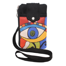 Farilya Tasarım FR1035 Göz Baskılı Nubuk Telefon Kılıf / Cüzdan