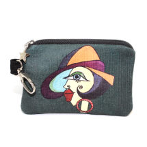 Farilya Tasarım FR1033 Halka Küpeli Kız Baskılı Nubuk Cüzdan