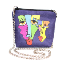 Farilya Tasarım FR0426 İki Surat Baskılı Nubuk Kare Zincirli Çanta