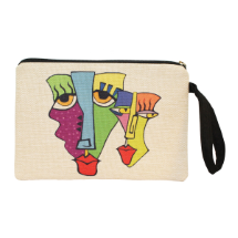 Farilya Tasarım FR0646 İki Surat Baskılı Keten Clutch