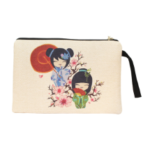 Farilya Tasarım FR0644 Japon Bebekler Baskılı Keten Tablet Kılıfı