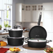 Polo Shef GTS07 Granit 7 parça Tencere Tava Set
