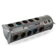 S-Link Swapp SP10AF 10'lu ve 2 USB'li  Akım Korumalı Priz