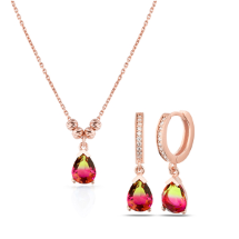 Azuris 925 Ayar Gümüş ALA7005  Turmalin Set