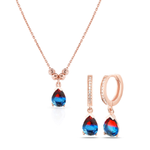 Azuris 925 Ayar Gümüş ALA7006 Turmalin Set