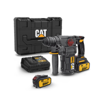 Cat DX21 18Volt 4.0Ah 2.2J Li-ion Çift Akülü Şarjlı Kömürsüz Profesyonel SDS-Plus Pnömatik Kırıcı/Delici