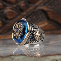 Rachon Silver 925k Aqua Erkek Yüzüğü