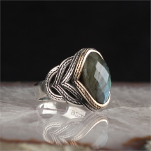 Rachon Silver 925k Labradorit Erkek Yüzüğü