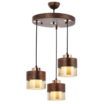 Avonni AV-60193-3T-CPR E27 Bakır Patina Boyalı Metal Cam Modern Avize