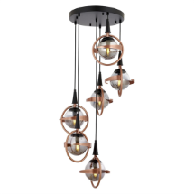 Avonni AV-60391-6T-BSY E14 Siyah/Bakır Boya/Kaplama Metal Cam Modern Avize