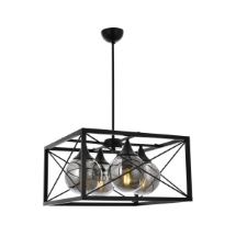 Avonni AV-60127-4BSY E27 Metal Cam Siyah Boyalı 45cm Modern Avize