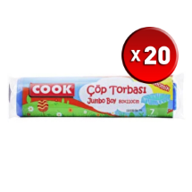 Cook 80x110 cm Ekonomik Jumbo Boy  20 Adet Ekonomik Çöp Torbası