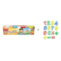 Lets   4'lü Oyun Hamuru 600 gr + 15 Parça Oyun Hamuru Kalıbı Rakamlar Seti
