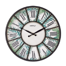 Noble Life N00553 Yaprak Desenli Metal 41CM Duvar Saati