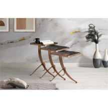 Noble Life N00600 Elit Kare Üçlü  Sehpa Seti