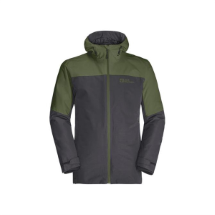 Jack Wolfskin 134462 Glaabach 3IN1 JKT M Greenwood  Su Geçirmez Outdoor Mont