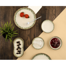 Noble Life N25010 Green Line 26 Parça 6 Kişilik Porselen Kahvaltı Takımı