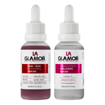 Laglamor Set 3 AHA-BHA Cilt Yenileyici Serum 30 ml - Kolajen Serum 30 ml Yaşlanma Ve Kırışıklık Karşıtı 2'li Serum Set