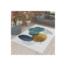 Homeilla  Kaymaz Taban Yeşil Sarı Soyut Çizim  Dijital Baskılı Halı