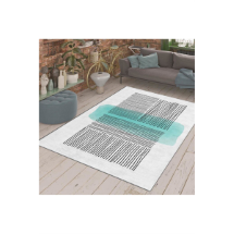 Homeilla  Kaymaz Taban Soyut Siyah Çizgi Desenli  Dijital Baskılı Halı