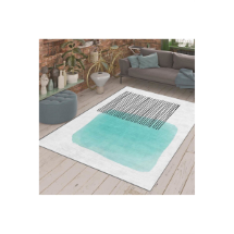 Homeilla  Kaymaz Taban Soyut Çizgi Desenli  Dijital Baskılı Halı