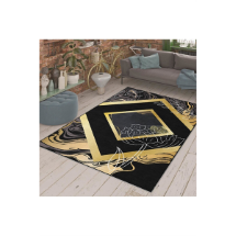 Homeilla  Kaymaz Taban Gold Karo Görünümlü  Dijital Baskılı Halı