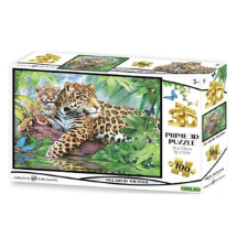 Prime 3D Jaguar ve Yavrusu  63 Parça Puzzle
