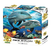 Prime 3D Dalga Altında Yunuslar 150 Parça Puzzle