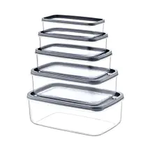Keeplondon KLKCH737 Kitchen Quicksilver Safebox   5'li Saklama Kabı Seti