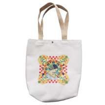 Farilya Tasarım FR020 Sicilya Esintisi Baskılı Keten Plaj Çantası