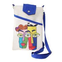 Farilya Tasarım FR1906 Renkli Aile Baskılı Keten Kitap Çantası