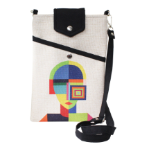 Farilya Tasarım FR1907 Geometrik Kadın Baskılı Keten Kitap Çantası