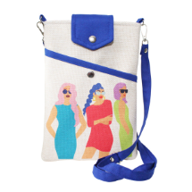 Farilya Tasarım FR01908 Sosyetik Kızlar Baskılı Keten   Kitap Çantası