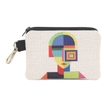 Farilya Tasarım FR1050 Geometrik Kadın Baskılı Keten  Cüzdan