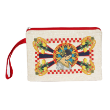 Farilya Tasarım FR0654 Sicilya Esintisi Baskılı Keten  Clutch