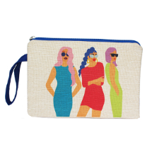 Farilya Tasarım FR0655 Sosyetik Kızlar Baskılı Keten  Clutch